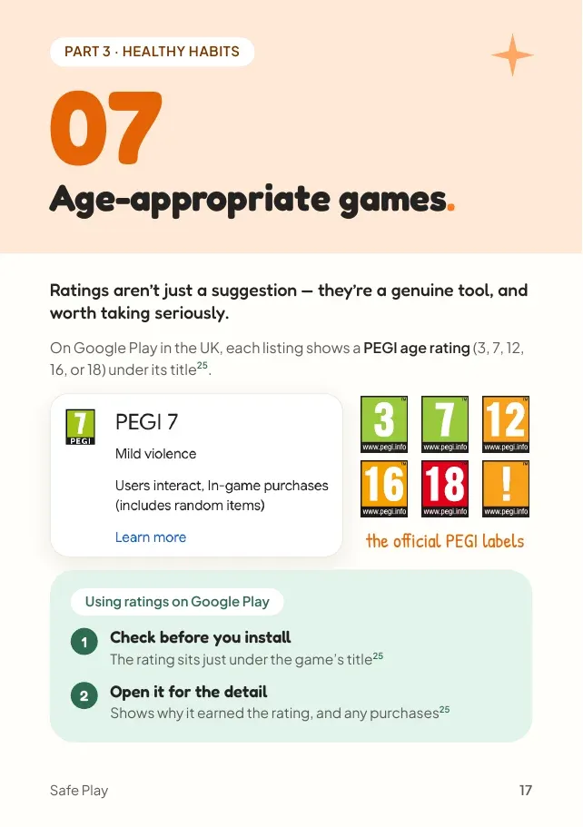 Guide page 17: PEGI age ratings on Google Play explained